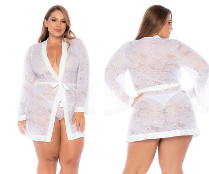 Mapale 7611X Curvy Size Robe Color White - Unspoken Fashion