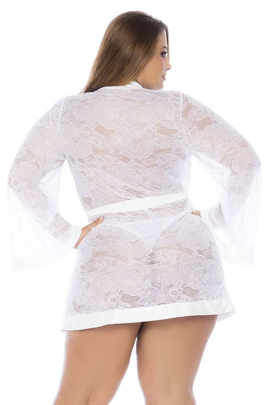 Mapale 7611X Curvy Size Robe Color White - Unspoken Fashion