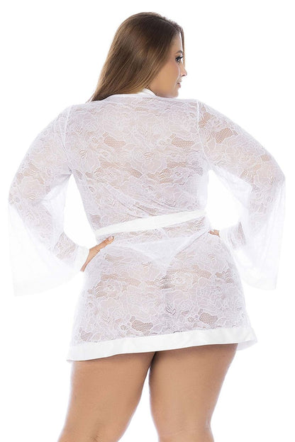 Mapale 7611X Curvy Size Robe Color White - Unspoken Fashion