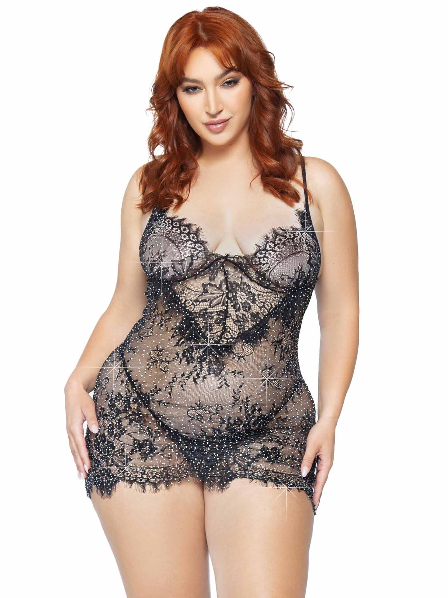 Meant To Be Plus Lace Dress Set - Unspoken Fashion