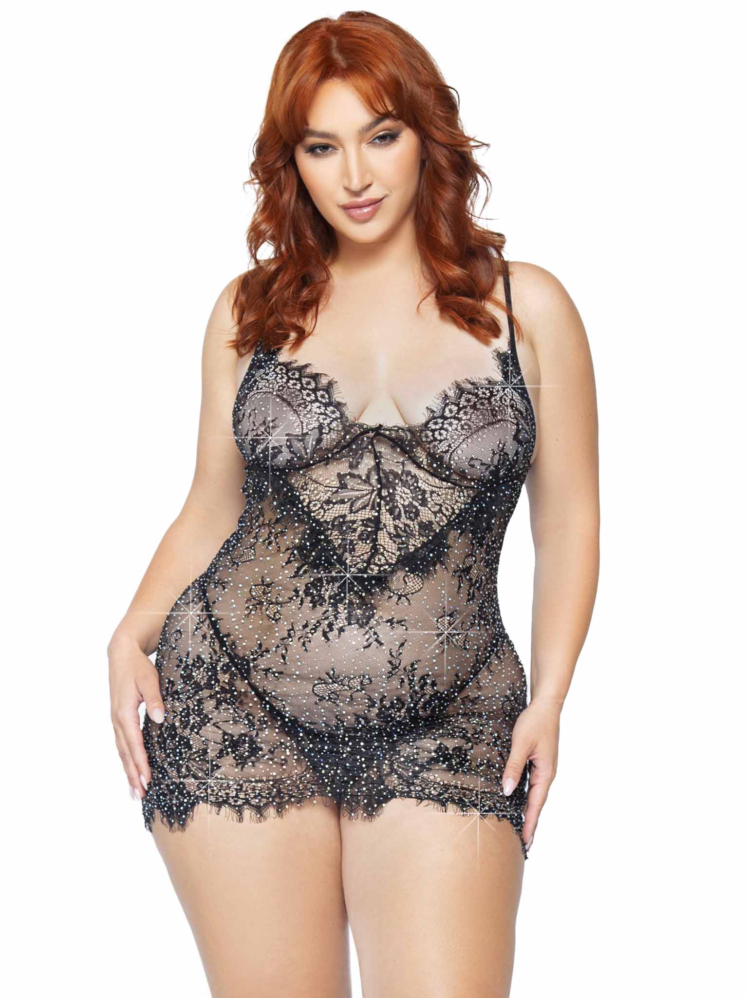 Meant To Be Plus Lace Dress Set - Unspoken Fashion