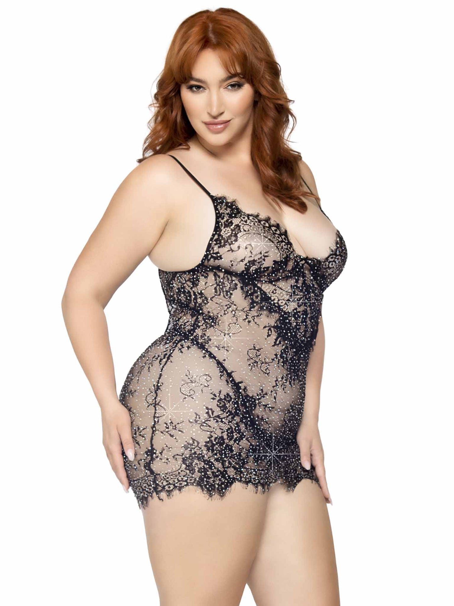Meant To Be Plus Lace Dress Set - Unspoken Fashion