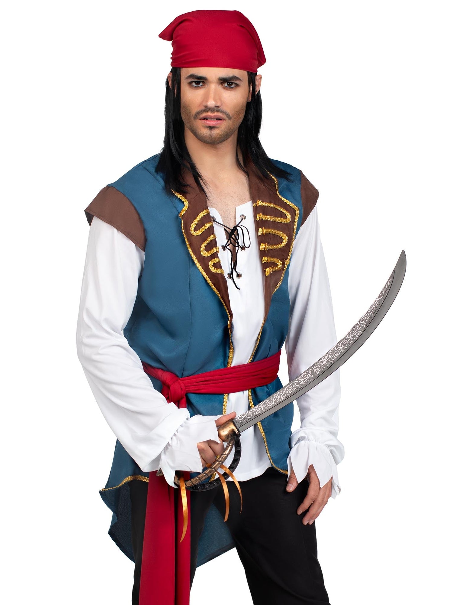 Men's 3 PC Scoundrel Pirate Costume - Unspoken Fashion