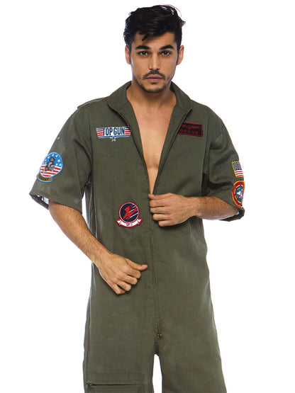 Men's Top Gun Costume Short Flight Suit - Unspoken Fashion