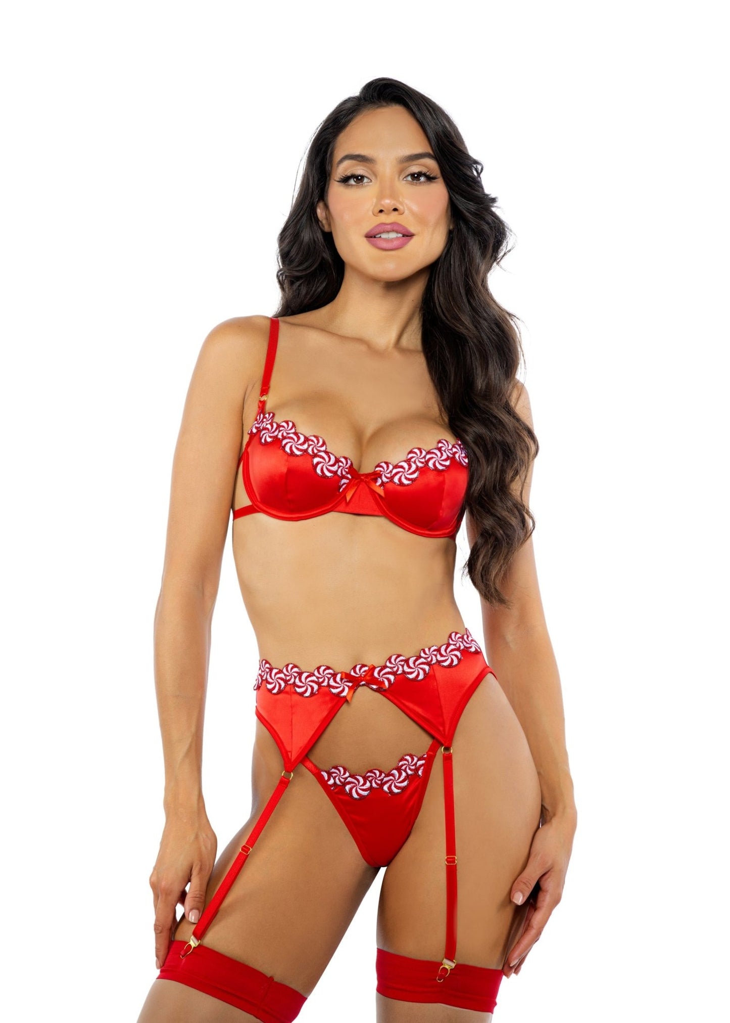 Peppermint Kiss 3 - Piece Garter Set Roma Confidential - Unspoken Fashion