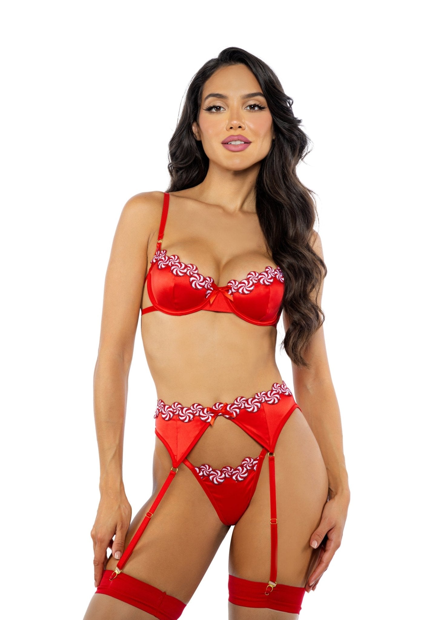 Peppermint Kiss 3 - Piece Garter Set Roma Confidential - Unspoken Fashion