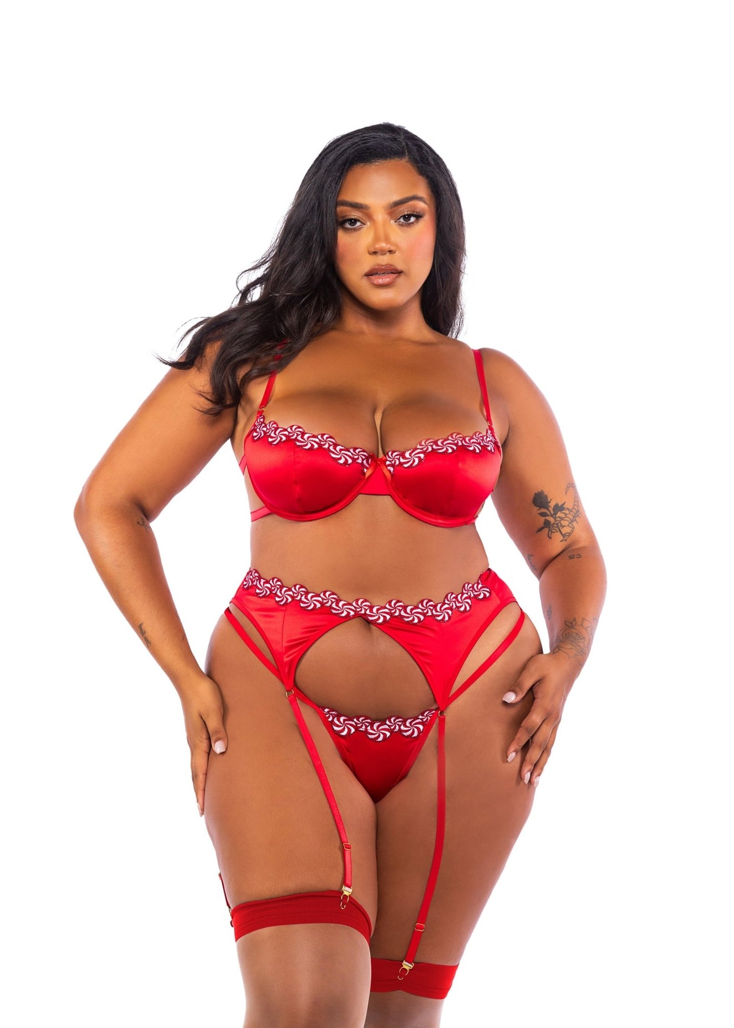Peppermint Kiss 3 - Piece Garter Set Roma Confidential - Unspoken Fashion