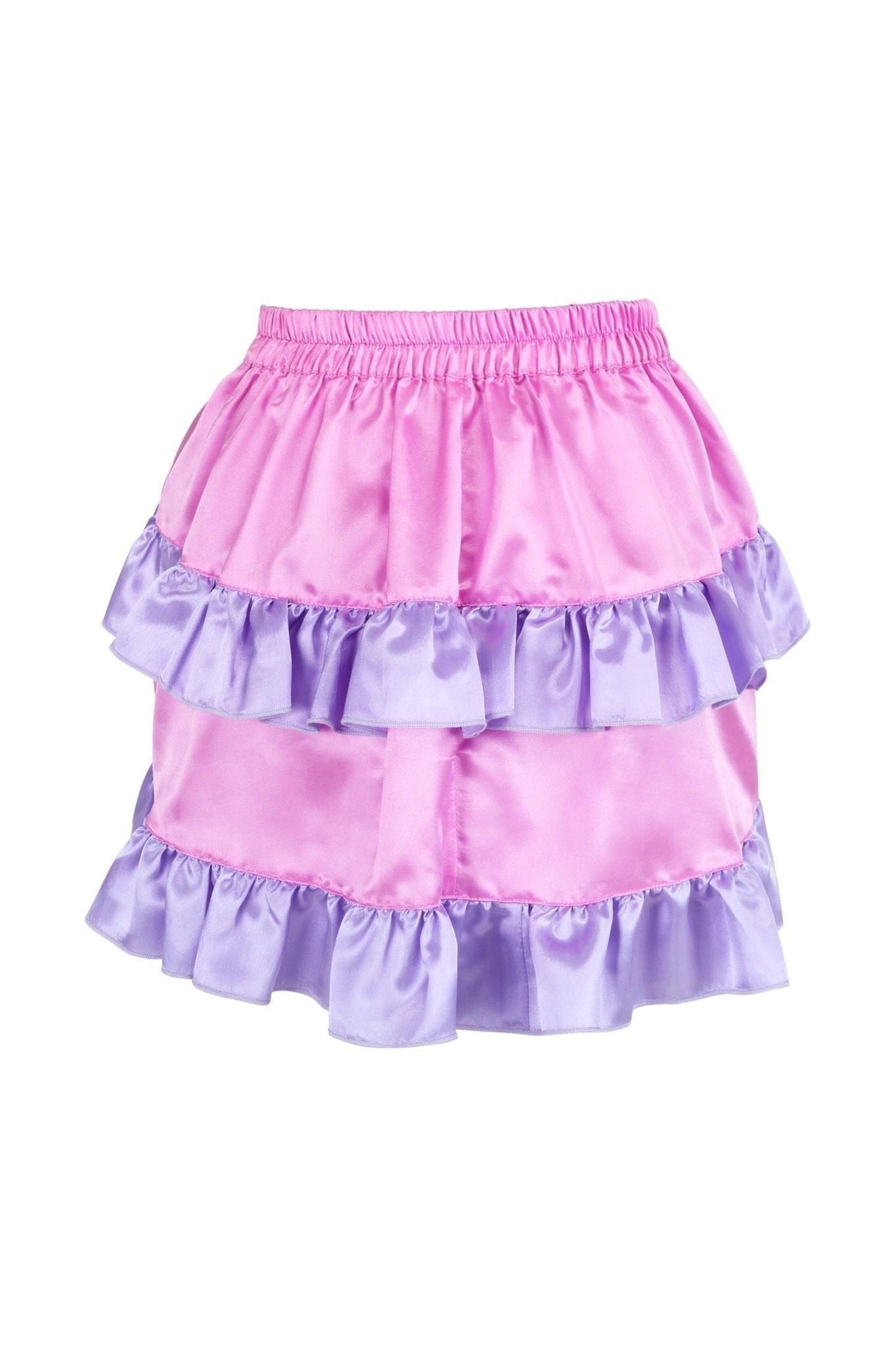 Pink/Purple Satin Ruched Bustle Skirt