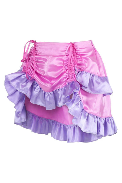 Pink/Purple Satin Ruched Bustle Skirt