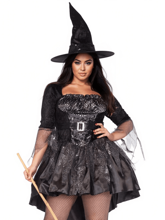 Plus Black Magic Witch Costume - Unspoken Fashion