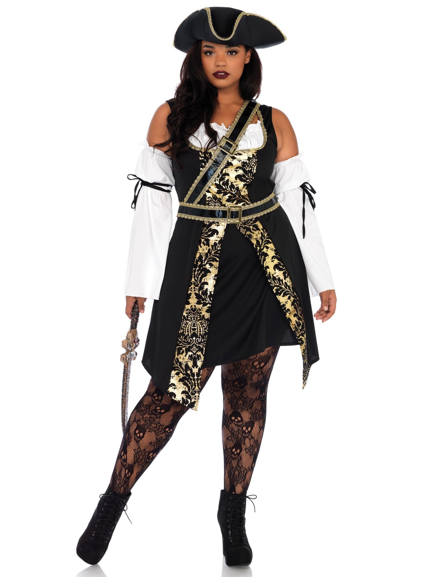 Plus Black Sea Buccaneer Costume - Unspoken Fashion
