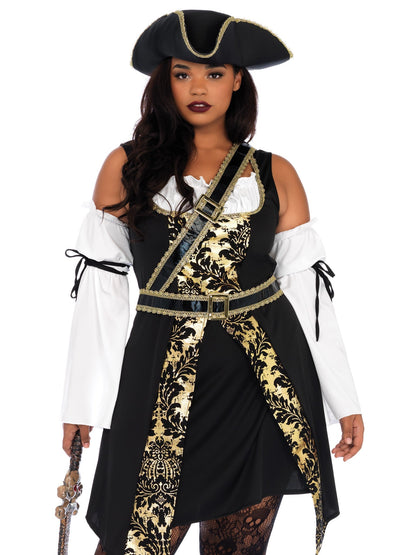 Plus Black Sea Buccaneer Costume - Unspoken Fashion