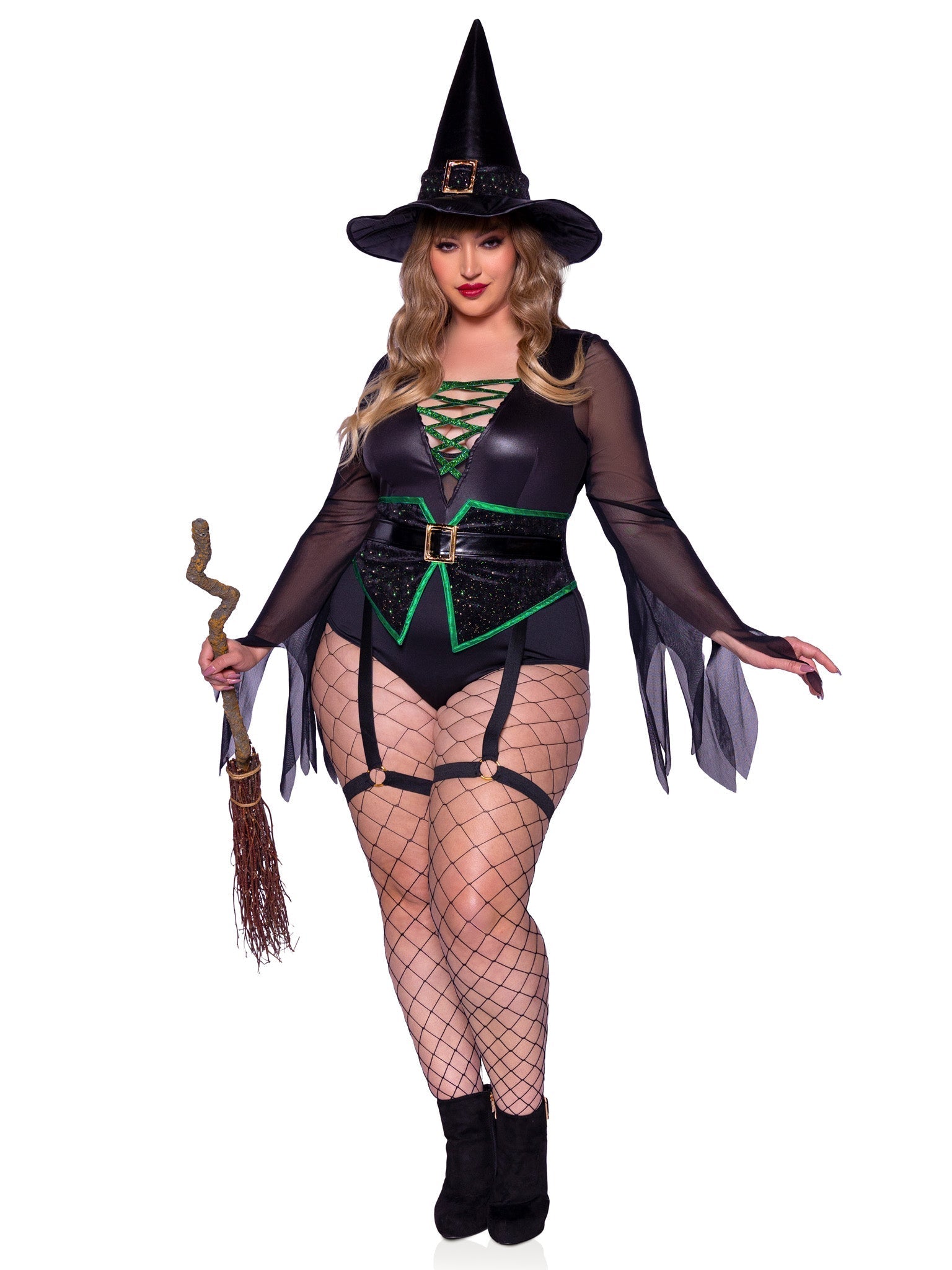 Plus Broomstick Babe Witch Costume - Unspoken Fashion