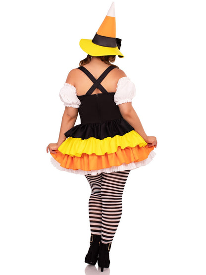 Plus Candy Corn Witch Costume - Unspoken Fashion