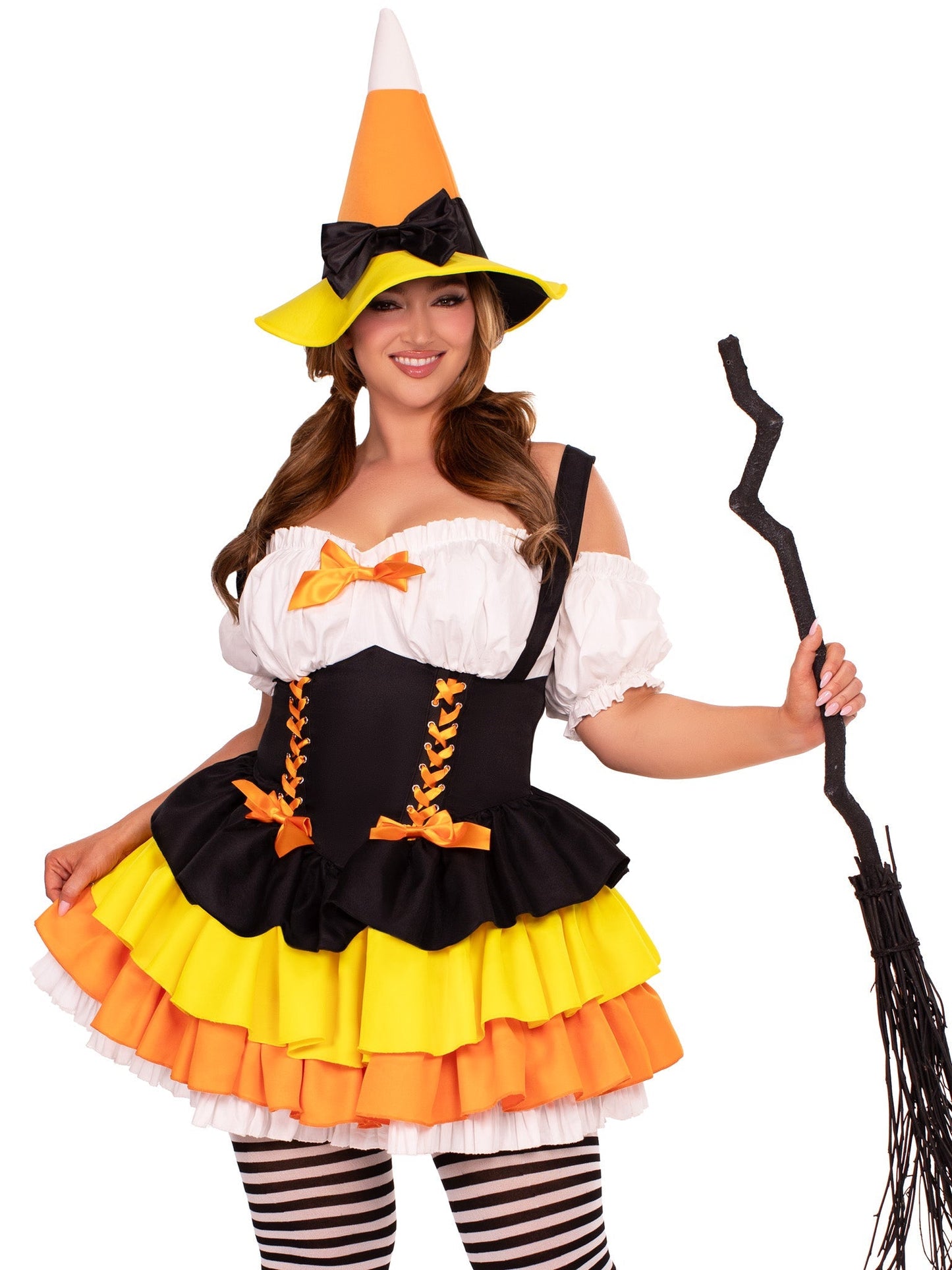 Plus Candy Corn Witch Costume - Unspoken Fashion