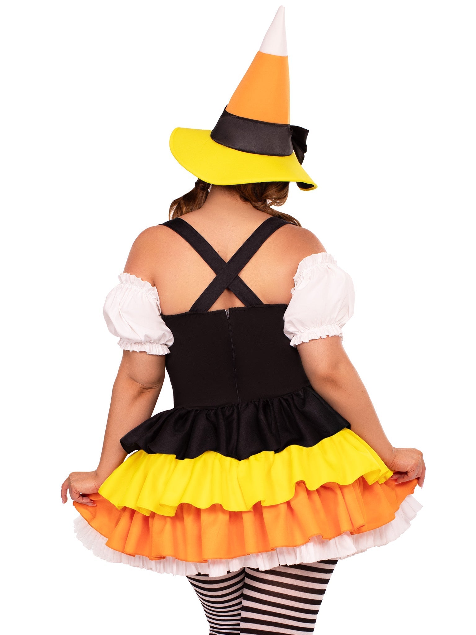 Plus Candy Corn Witch Costume - Unspoken Fashion