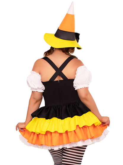 Plus Candy Corn Witch Costume - Unspoken Fashion