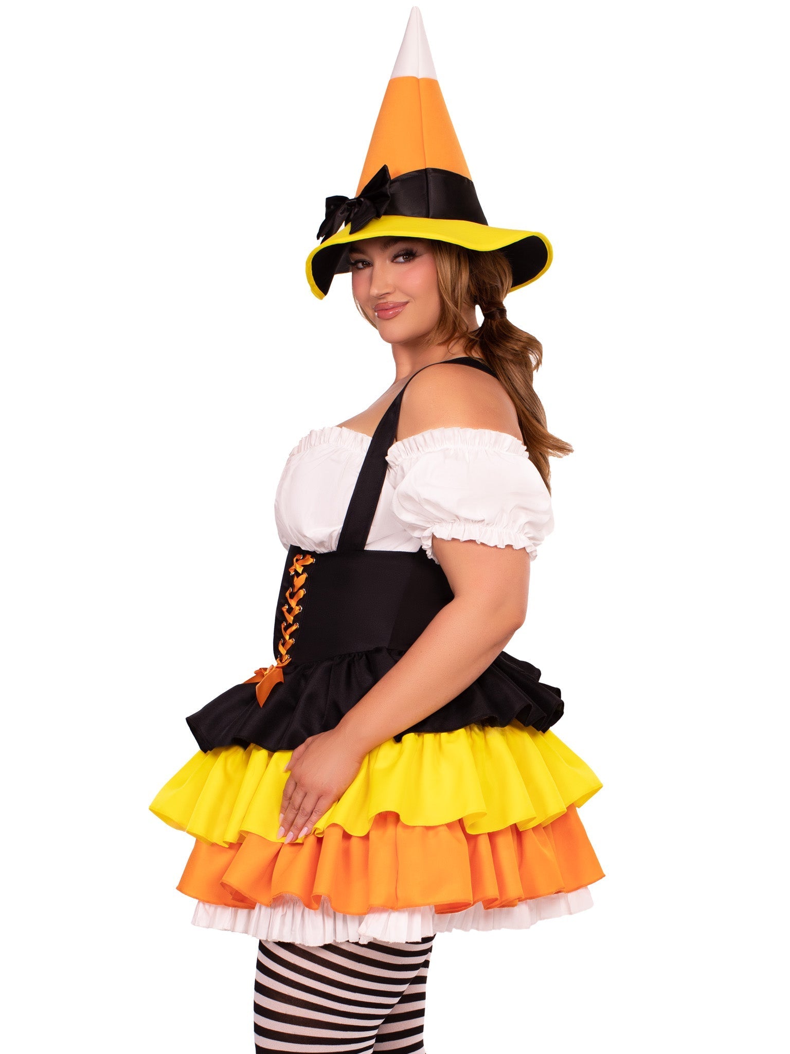Plus Candy Corn Witch Costume - Unspoken Fashion
