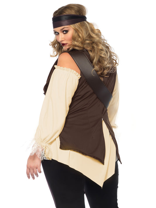 Plus Captain Blackheart Pirate Costume - Unspoken Fashion