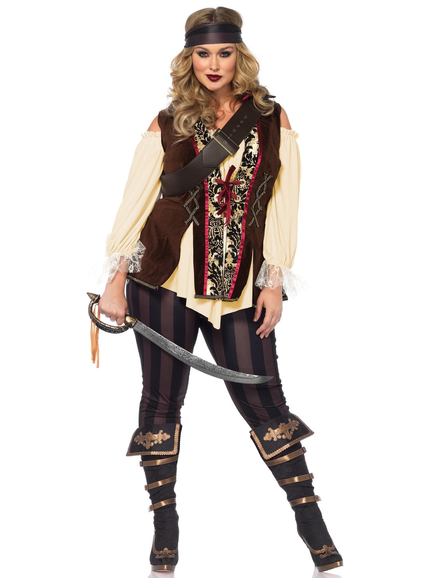 Plus Captain Blackheart Pirate Costume - Unspoken Fashion