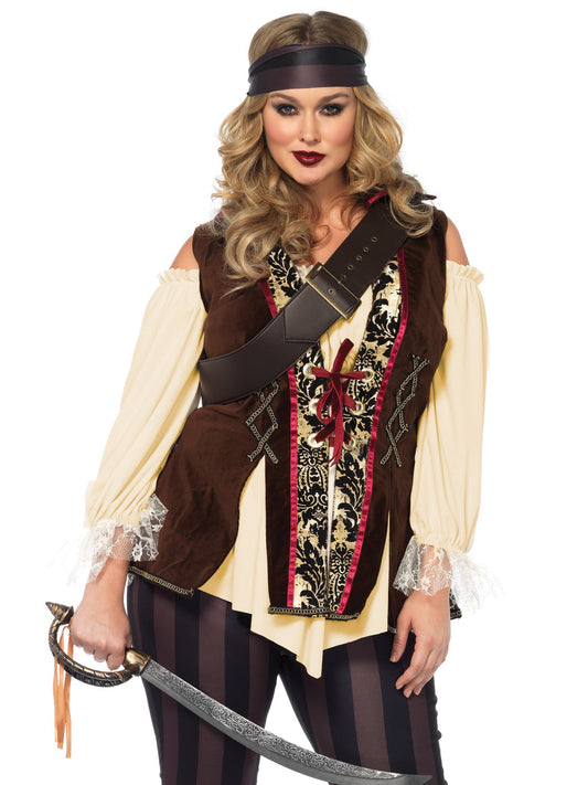 Plus Captain Blackheart Pirate Costume - Unspoken Fashion