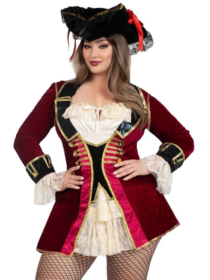 Plus Captivating Captain Pirate Costume - Unspoken Fashion