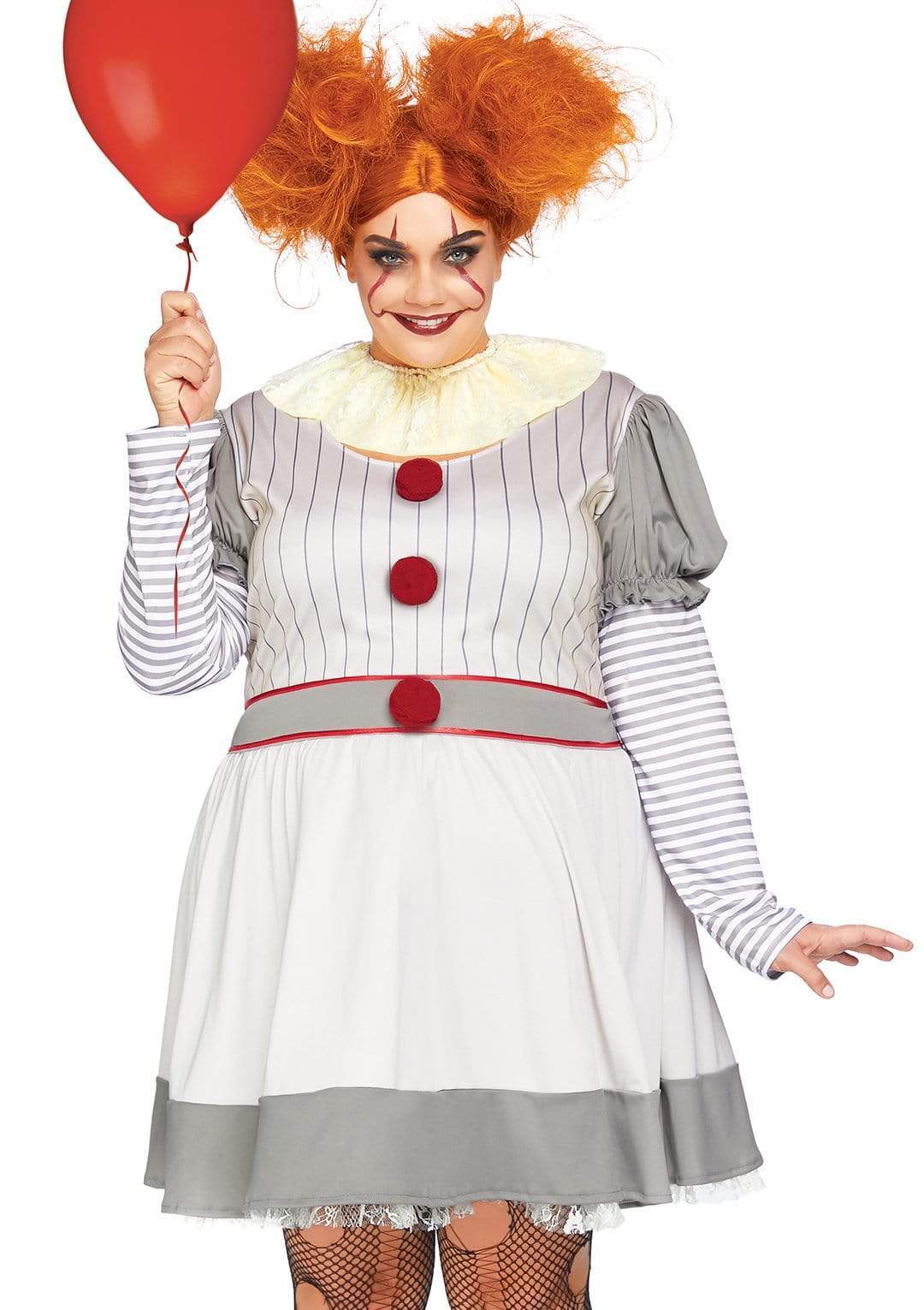 Plus Creepy Clown Costume - Unspoken Fashion