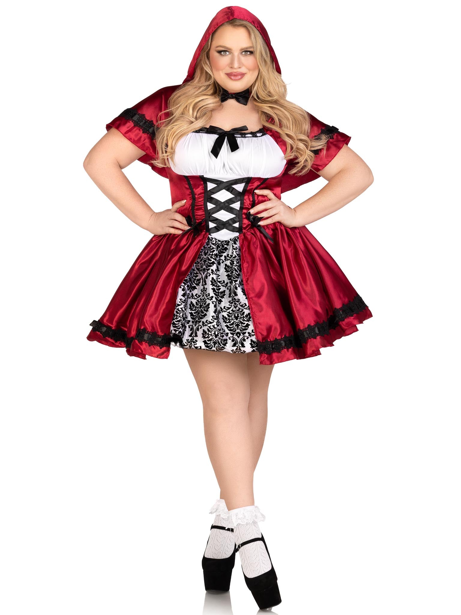 Plus Gothic Red Riding Hood Costume - Unspoken Fashion