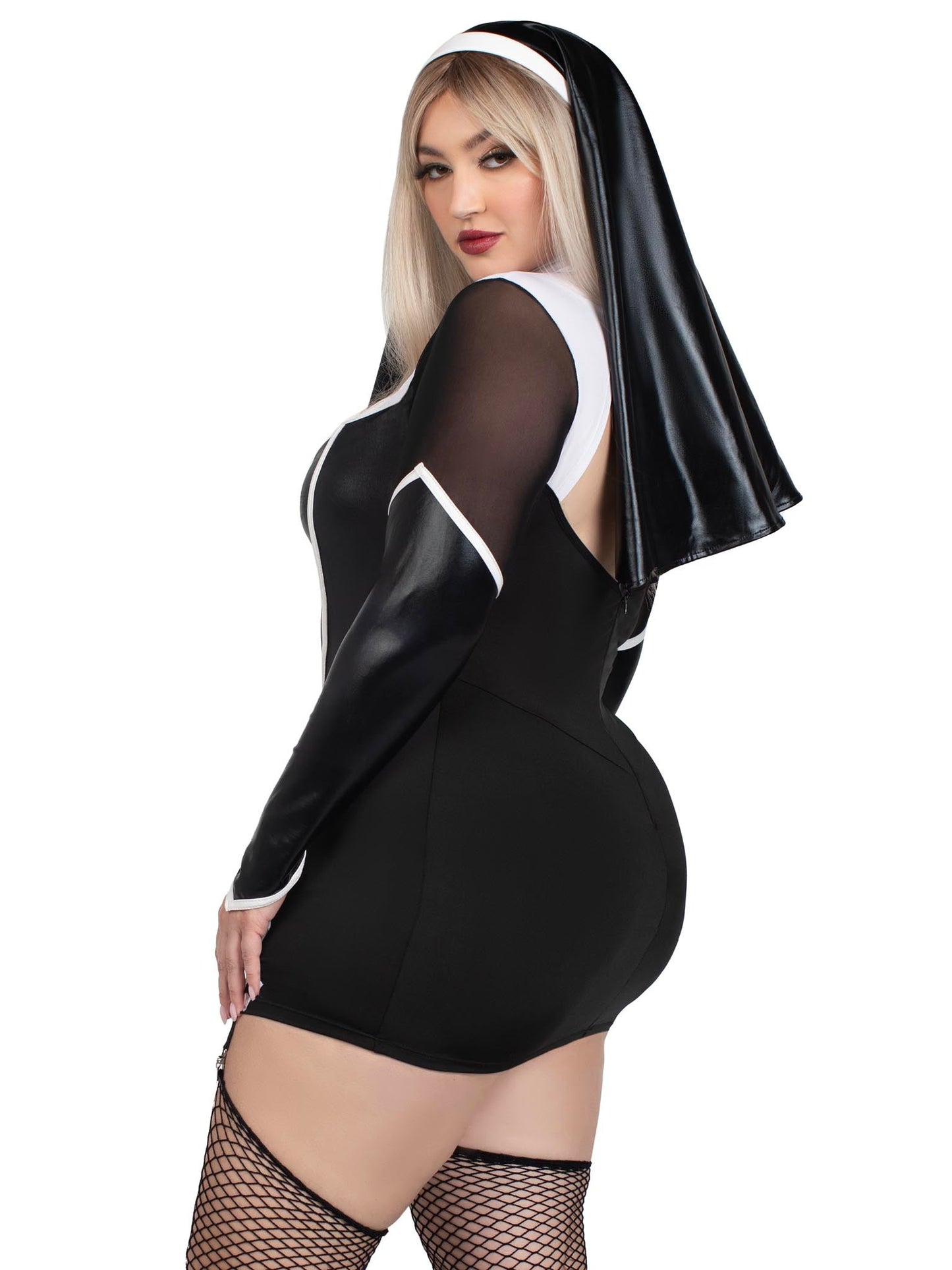 Plus Holy Hottie Nun Costume - Unspoken Fashion