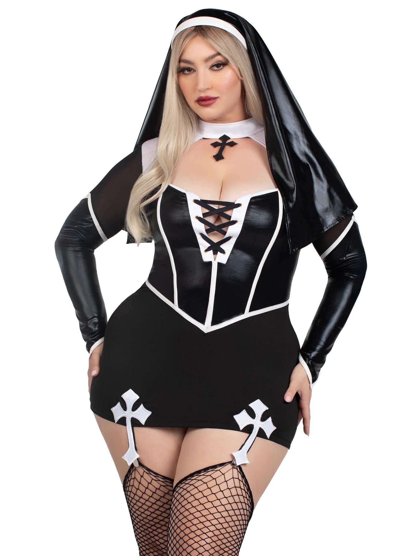 Plus Holy Hottie Nun Costume - Unspoken Fashion