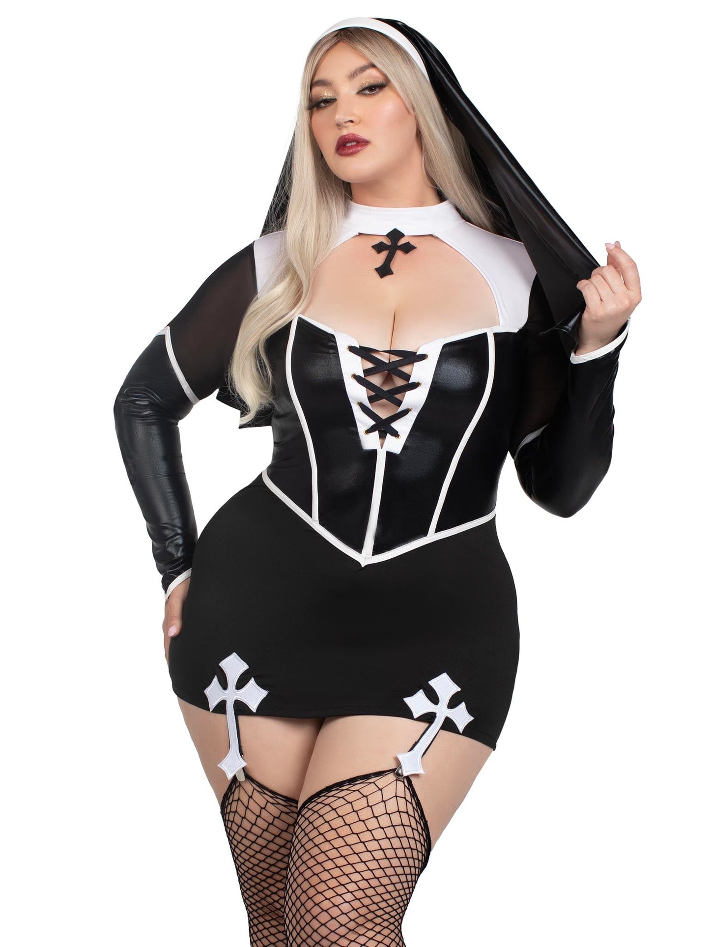 Plus Holy Hottie Nun Costume - Unspoken Fashion