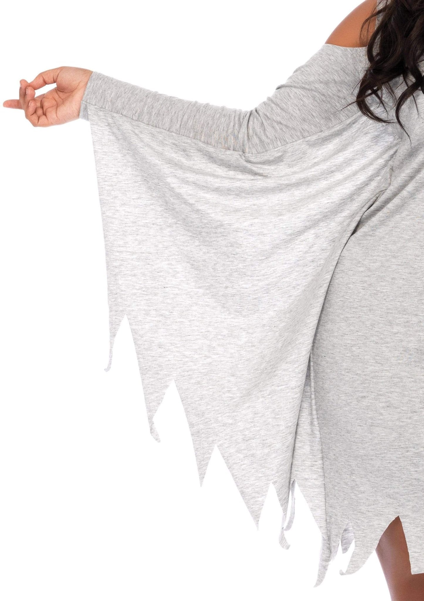 Plus Jersey Ghost Long Sleeve Halloween Dress - Unspoken Fashion