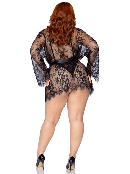 Plus Love Affair Robe & Teddy Set - Unspoken Fashion