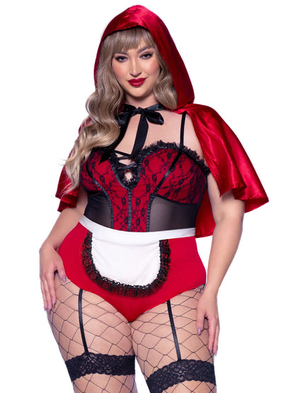 Plus Naughty Miss Red Riding Hood Costume - Unspoken Fashion