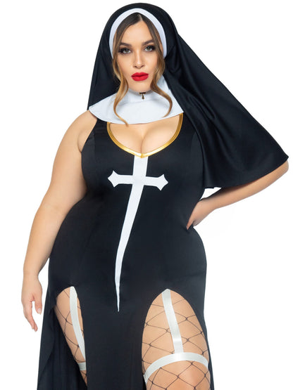 Plus Sultry Sinner Nun Costume - Unspoken Fashion