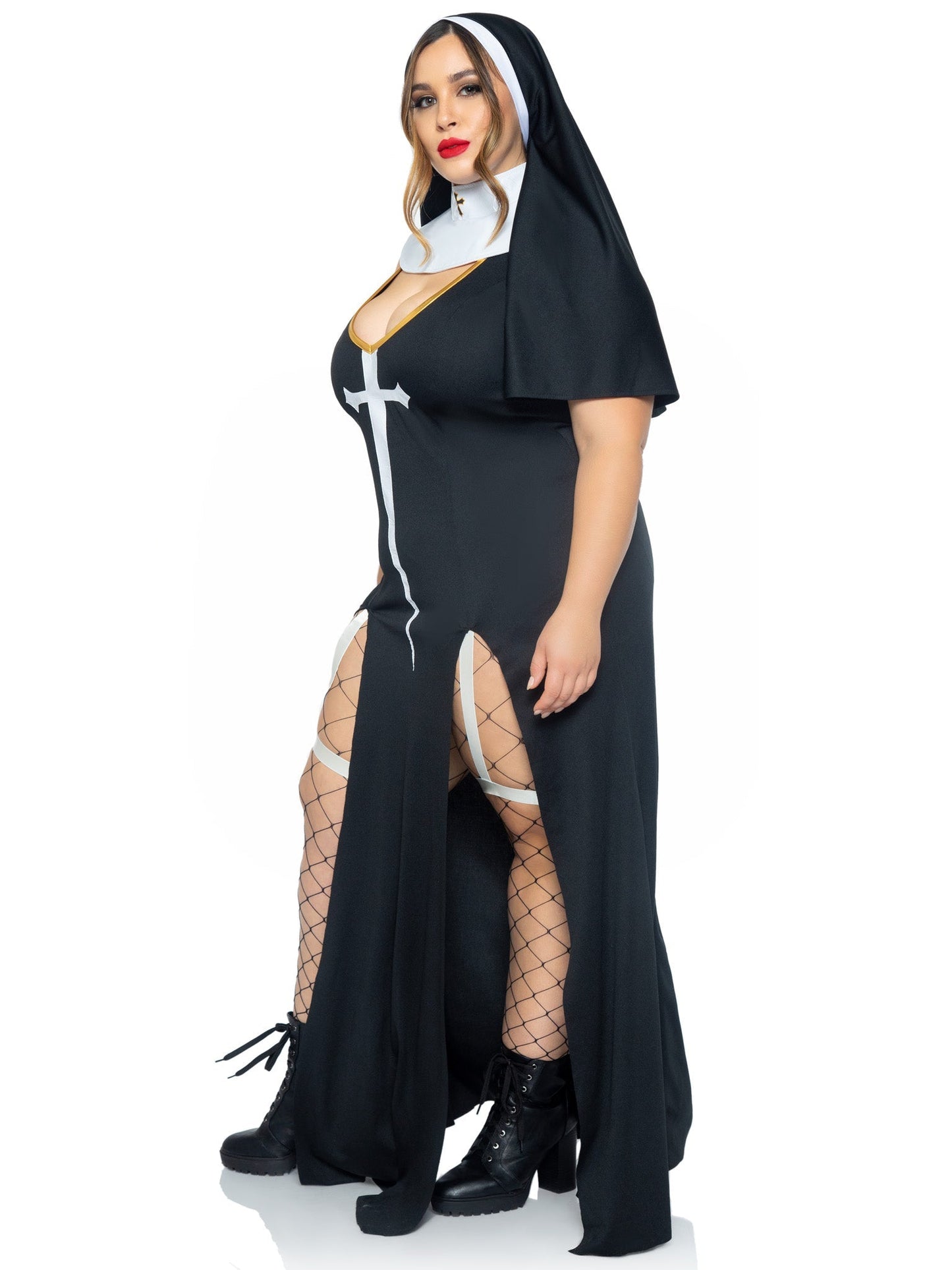 Plus Sultry Sinner Nun Costume - Unspoken Fashion