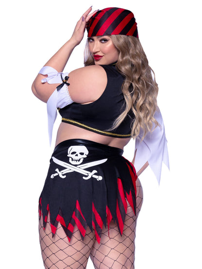 Plus Wicked Wench Pirate Costume - Unspoken Fashion