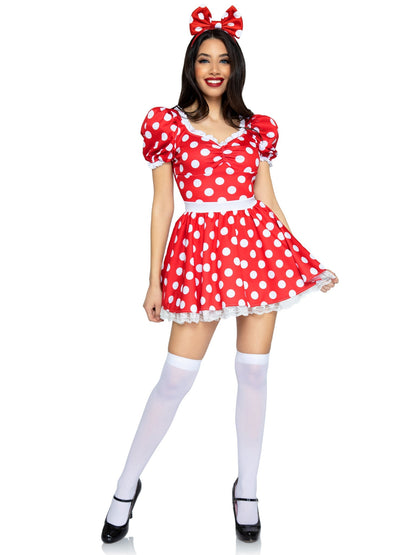 Polka Dot Dress With Headband Costume - Unspoken Fashion
