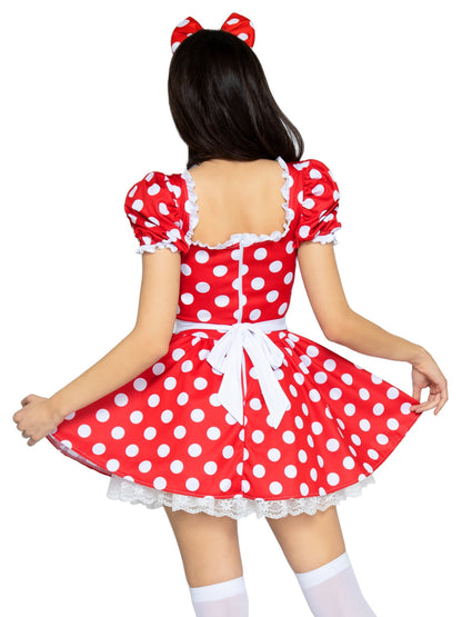 Polka Dot Dress With Headband Costume - Unspoken Fashion