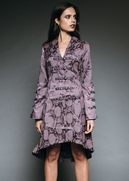 Purple Gothic Coat Victorian Steampunk Jacket - Unspoken Fashion