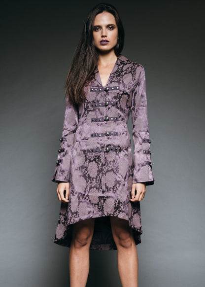Purple Gothic Coat Victorian Steampunk Jacket - Unspoken Fashion