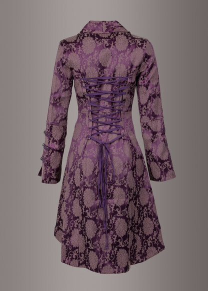 Purple Gothic Coat Victorian Steampunk Jacket - Unspoken Fashion