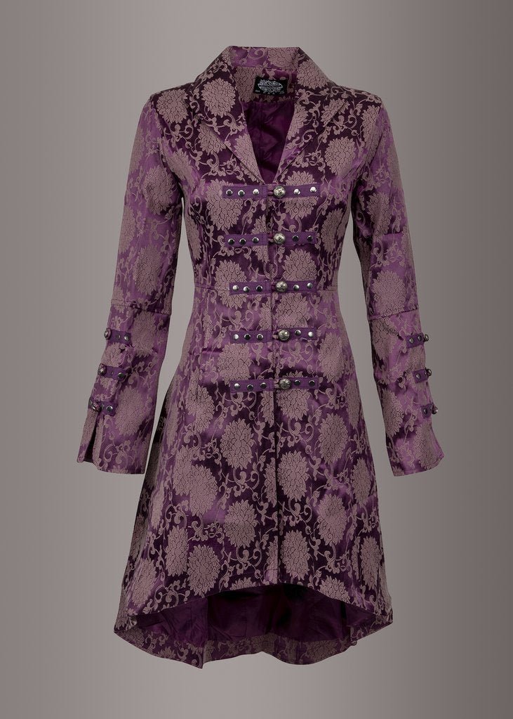 Purple Gothic Coat Victorian Steampunk Jacket - Unspoken Fashion