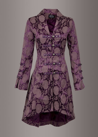 Purple Gothic Coat Victorian Steampunk Jacket - Unspoken Fashion