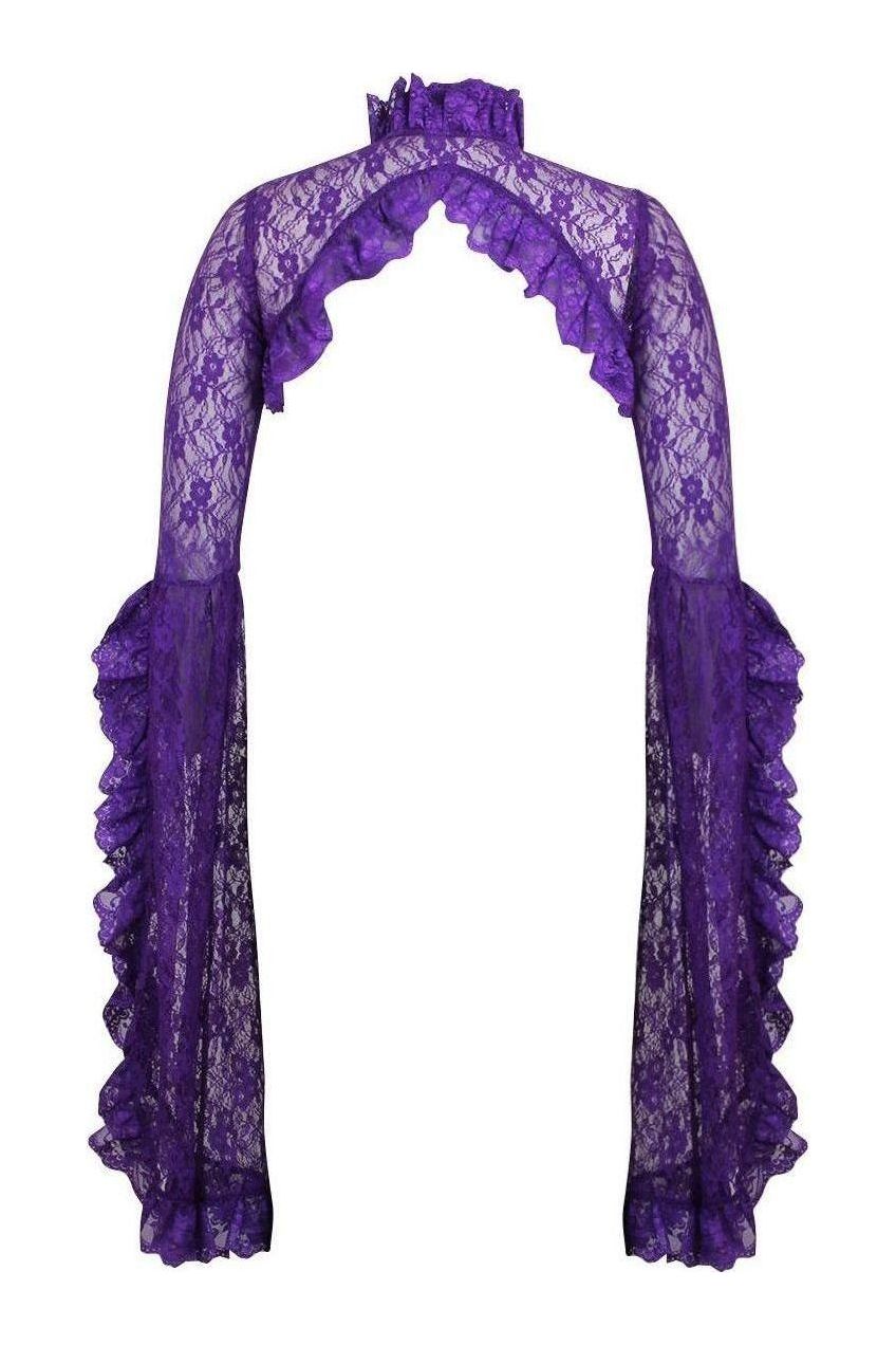 Purple Lace Shrug Bolero Jacket.