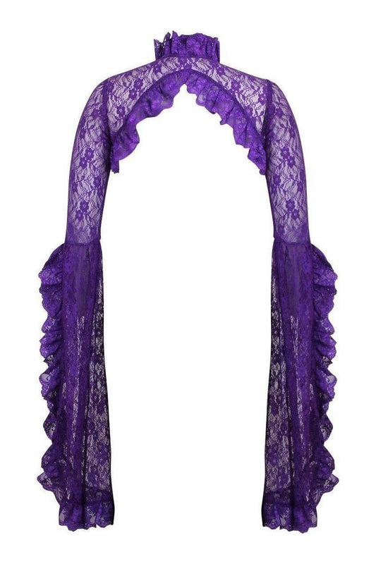 Purple Lace Shrug Bolero Jacket.