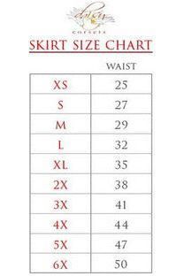 Purple Skulls Gothic Print Stretch Lycra Skirt