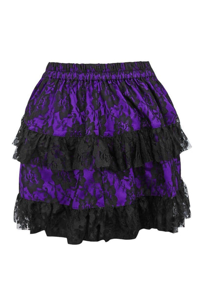 Purple/Black Lace Ruched Bustle Skirt.