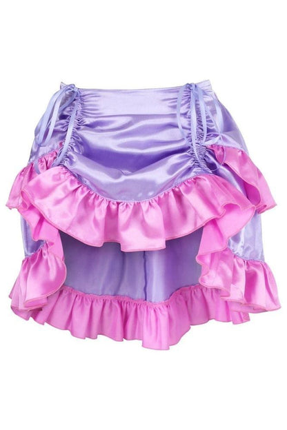 Purple/Pink Satin Ruched Bustle Skirt