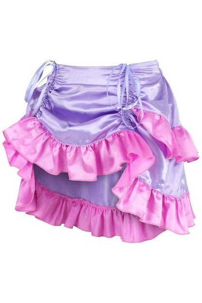 Purple/Pink Satin Ruched Bustle Skirt